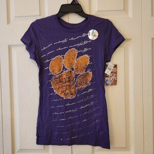 Clemson University Tigers Womens T-Shirt M Purple Soft Graphic Short Sleeve NWT